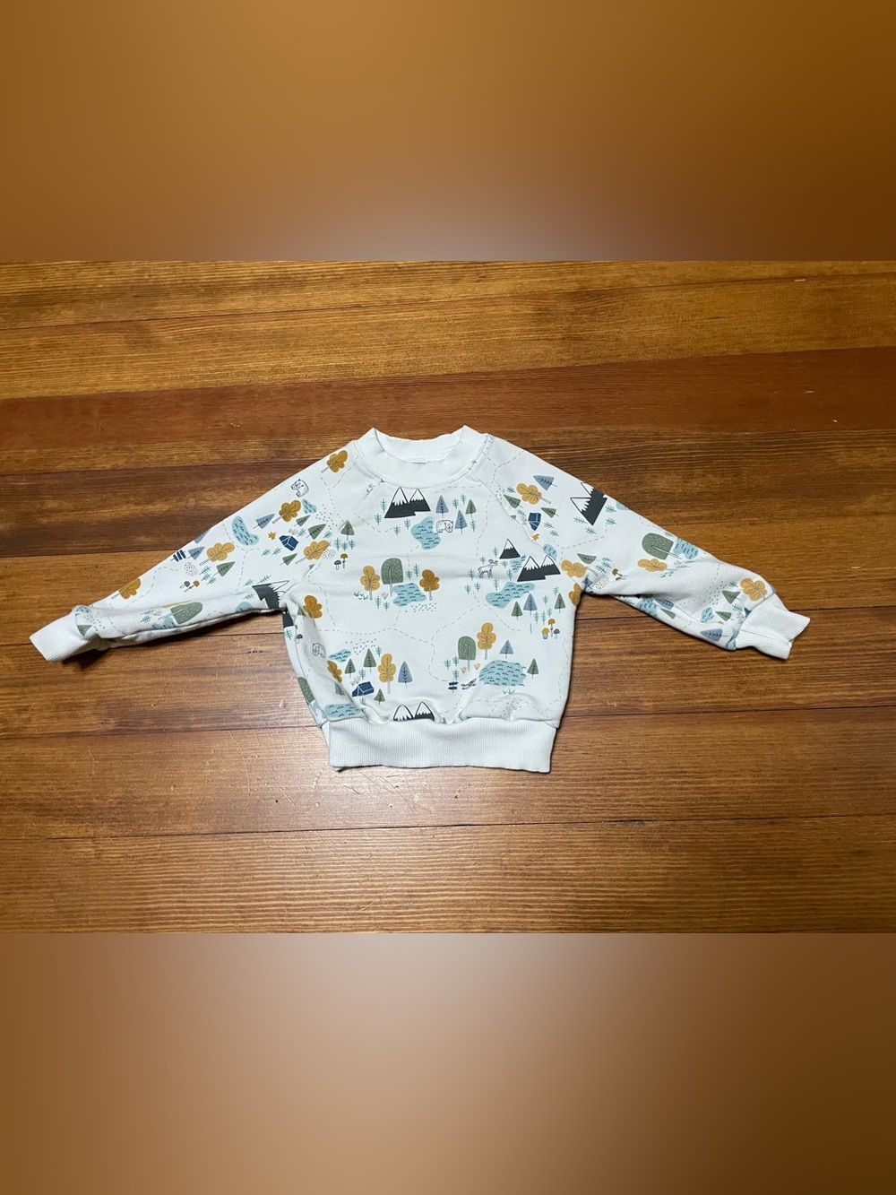 Play by Little Sleepies White Mountain & Trees Crewneck Viscose Sweatshirt